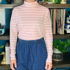 Abercrombie and Fitch pink stripe turtleneck
